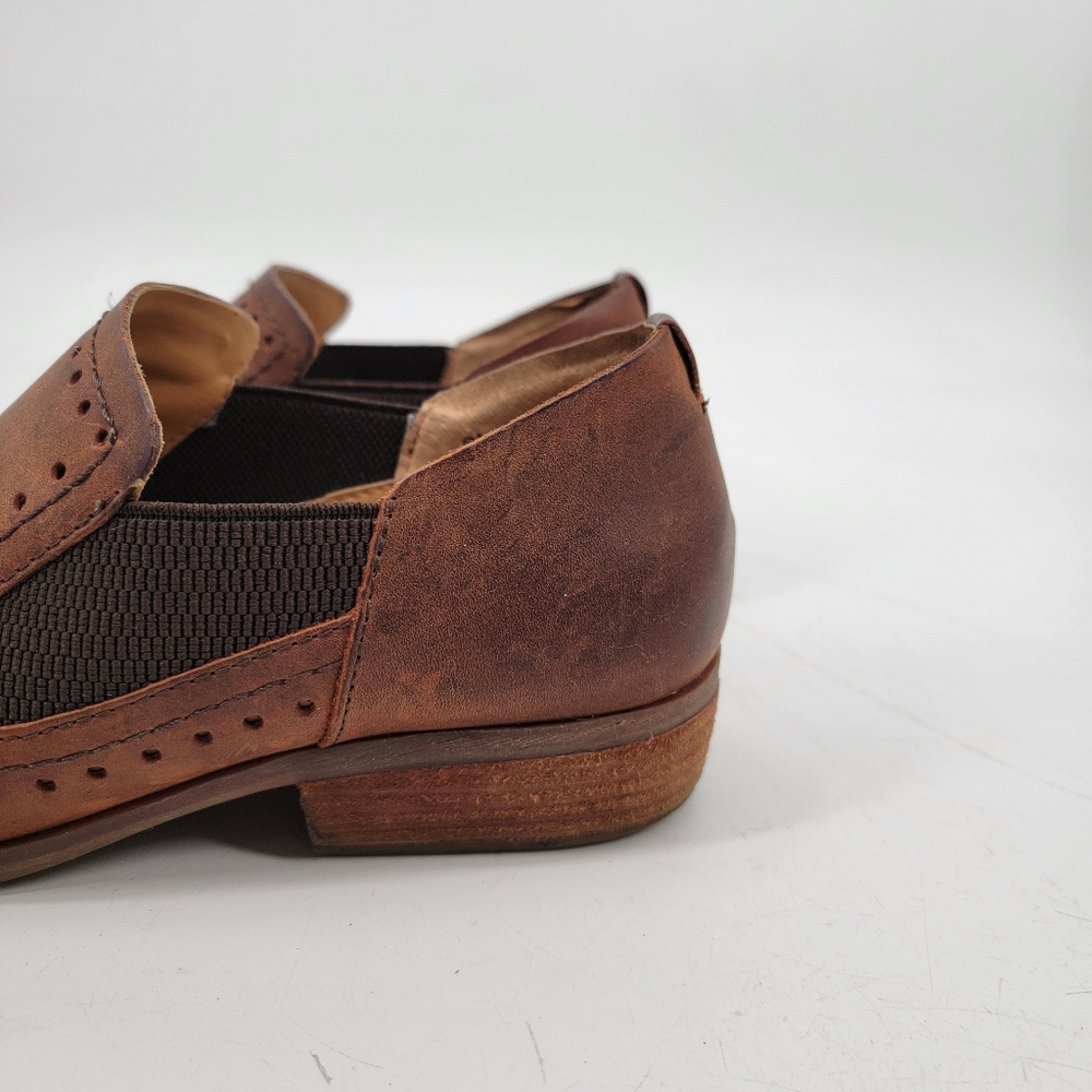 Kork Ease Brown Leather Loafers Size 9 Cap Toe Distressed Classic Minimalist - Picture 12 of 16
